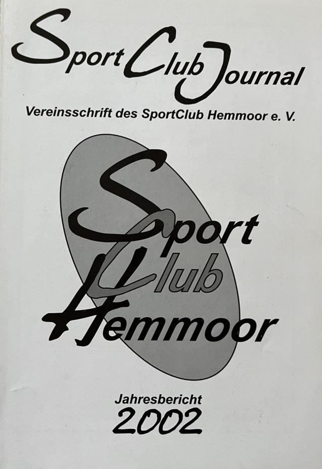 Cover des Sport Club Journals 2002 mit dem Titel "Sport Club Hemmoor" und Vereinsinformationen.